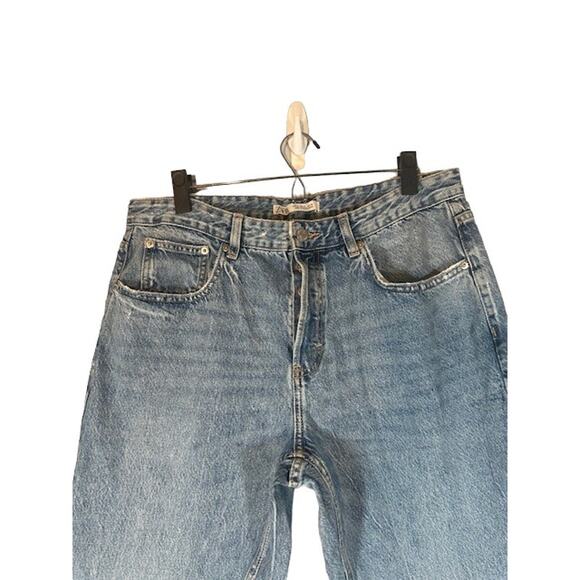 Zara Blue Cotton Button Fly Straight Leg Classic Denim Jeans Men Sz 36 - Picture 3 of 9